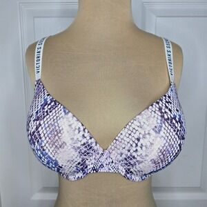 Victoria's Secret T-Shirt Lightly Lined Double Effect Bra‎ 36D Snakeskin